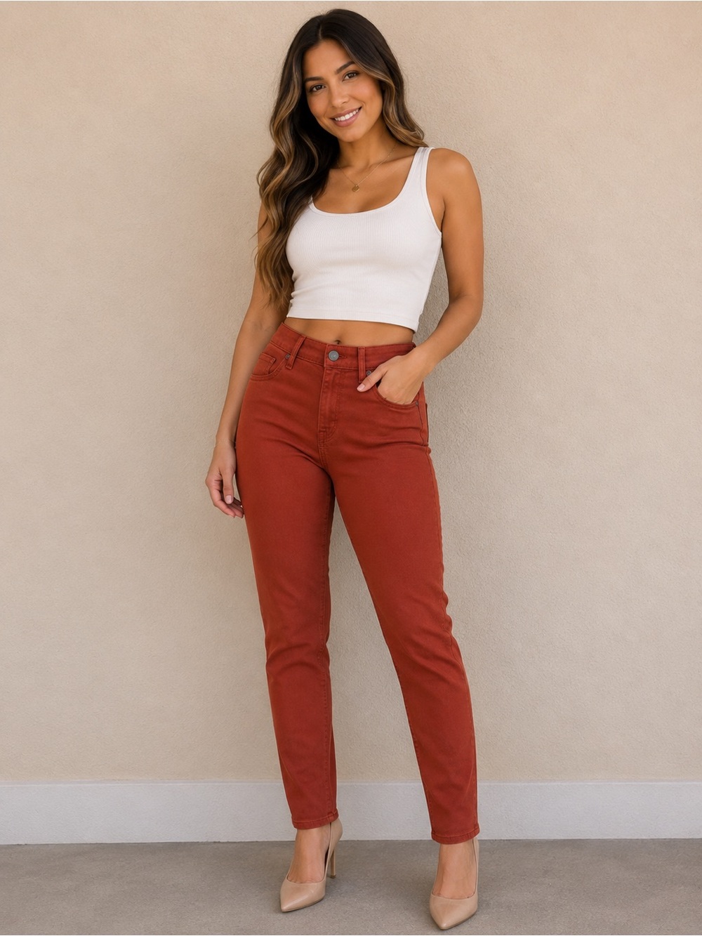Rich & Skinny Burnt Orange Skinny Jeans